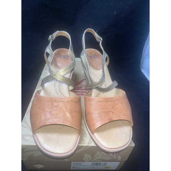Söfft Shoes - Sofft Shoes Womens 11M Piara Sandals Tan Leather Slingback Strappy Heels Luggage